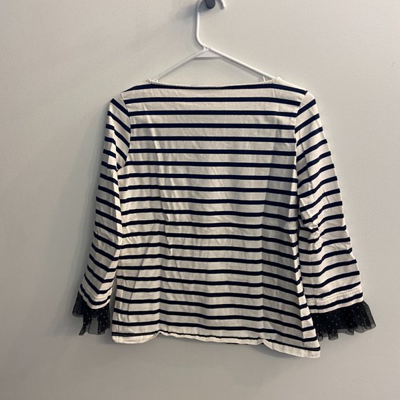 JCrew S Striped Shirt with Ruffle Sleeve - Picture 7 of 9